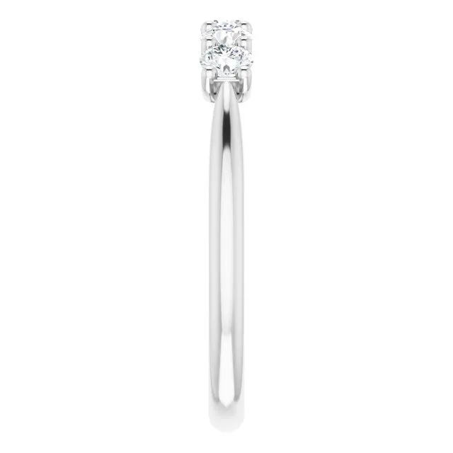 0.50 ct. Round Cut Diamond Wedding Band 5 Stone Trellis Setting