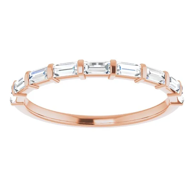 0.54 ct. Eats-West Bar Set Baguette Cut Diamond Wedding Band