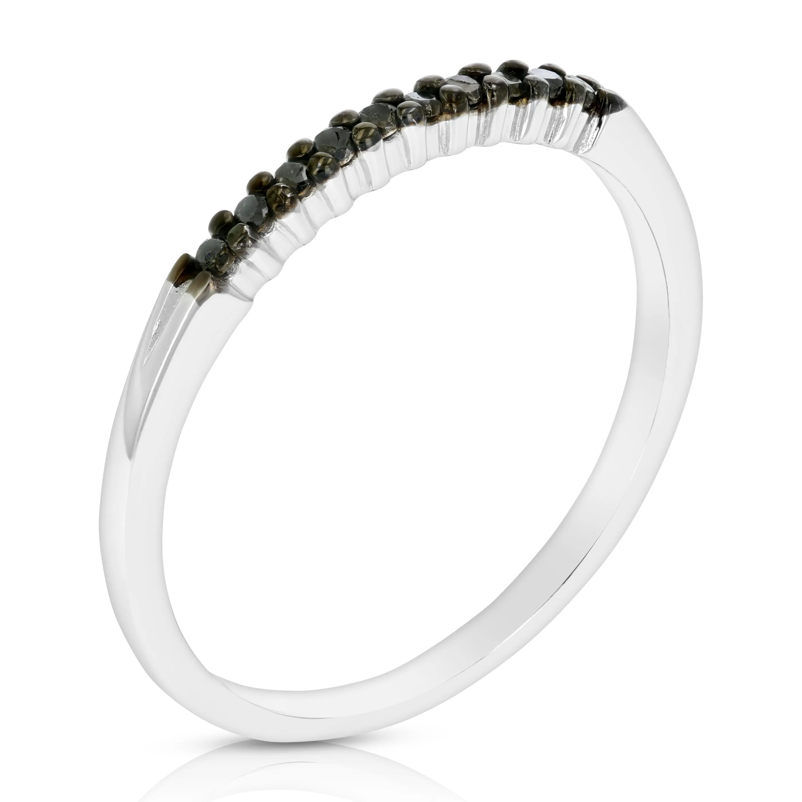 1/10 cttw Black Diamond Wedding Band in Silver