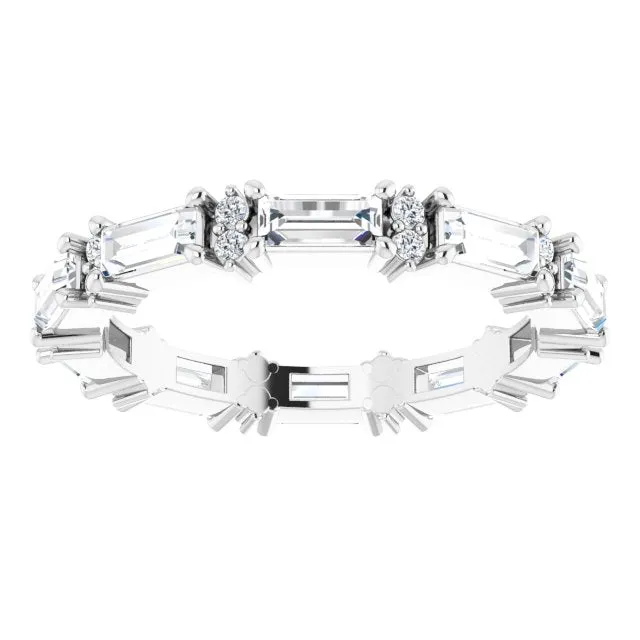 1.88 ct. Straight Baguette & Round Diamond Eternity Band
