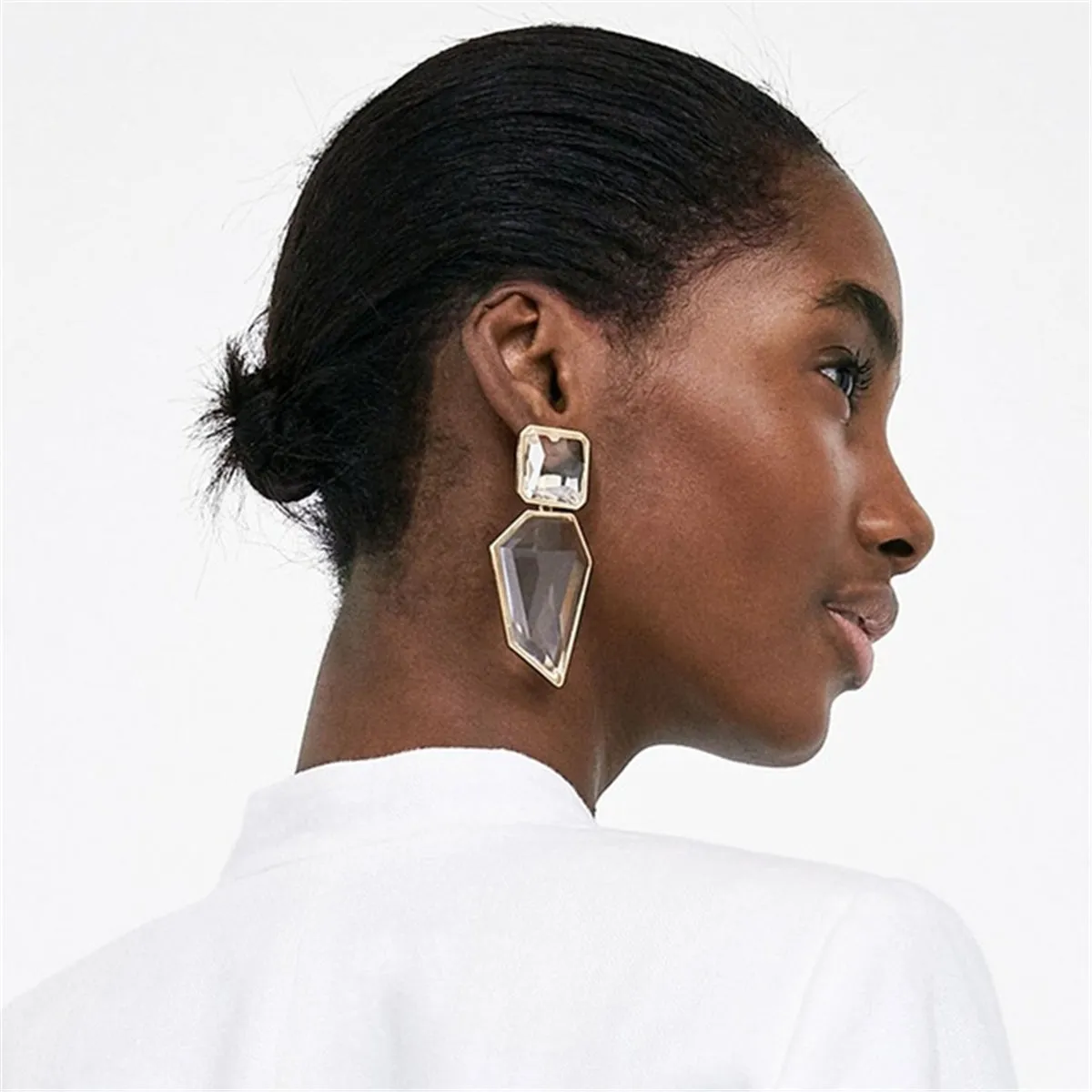 18K Gold-Plated & Acrylic Statement Drop Earring