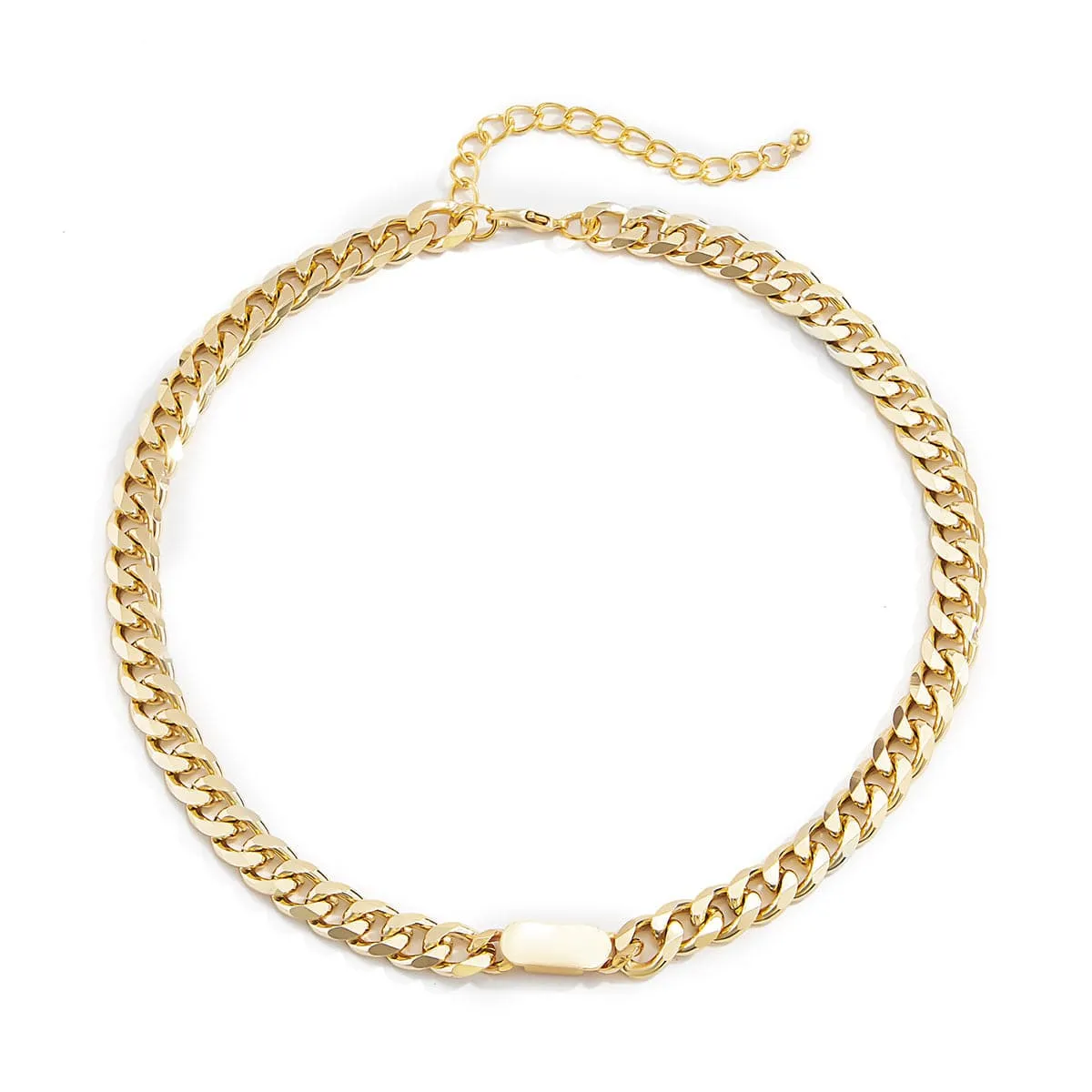 18K Gold-Plated Figaro Choker Necklace
