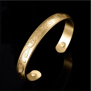 18K Gold-Plated Floral Cuff