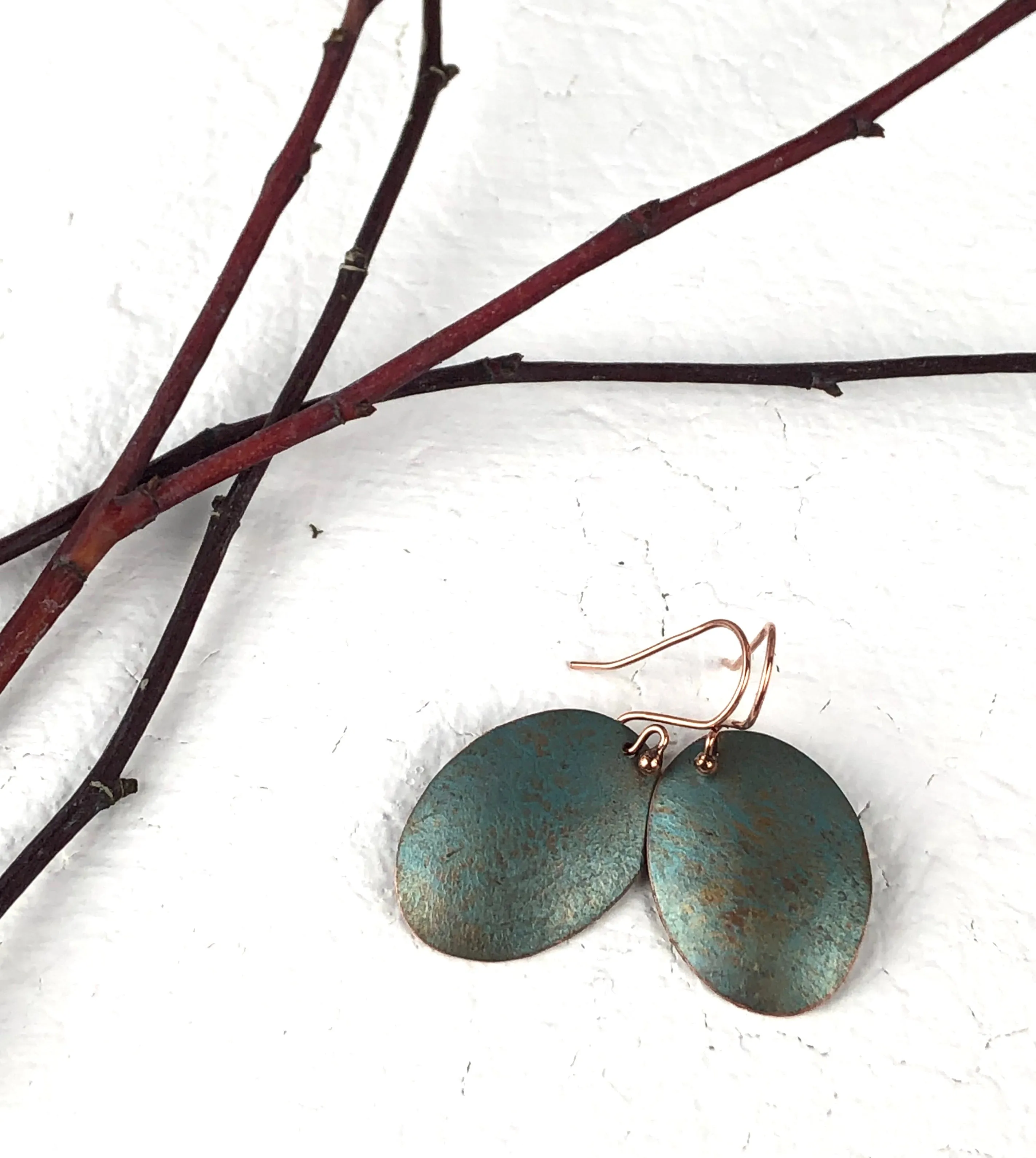 Aqua Recycled Copper Earring