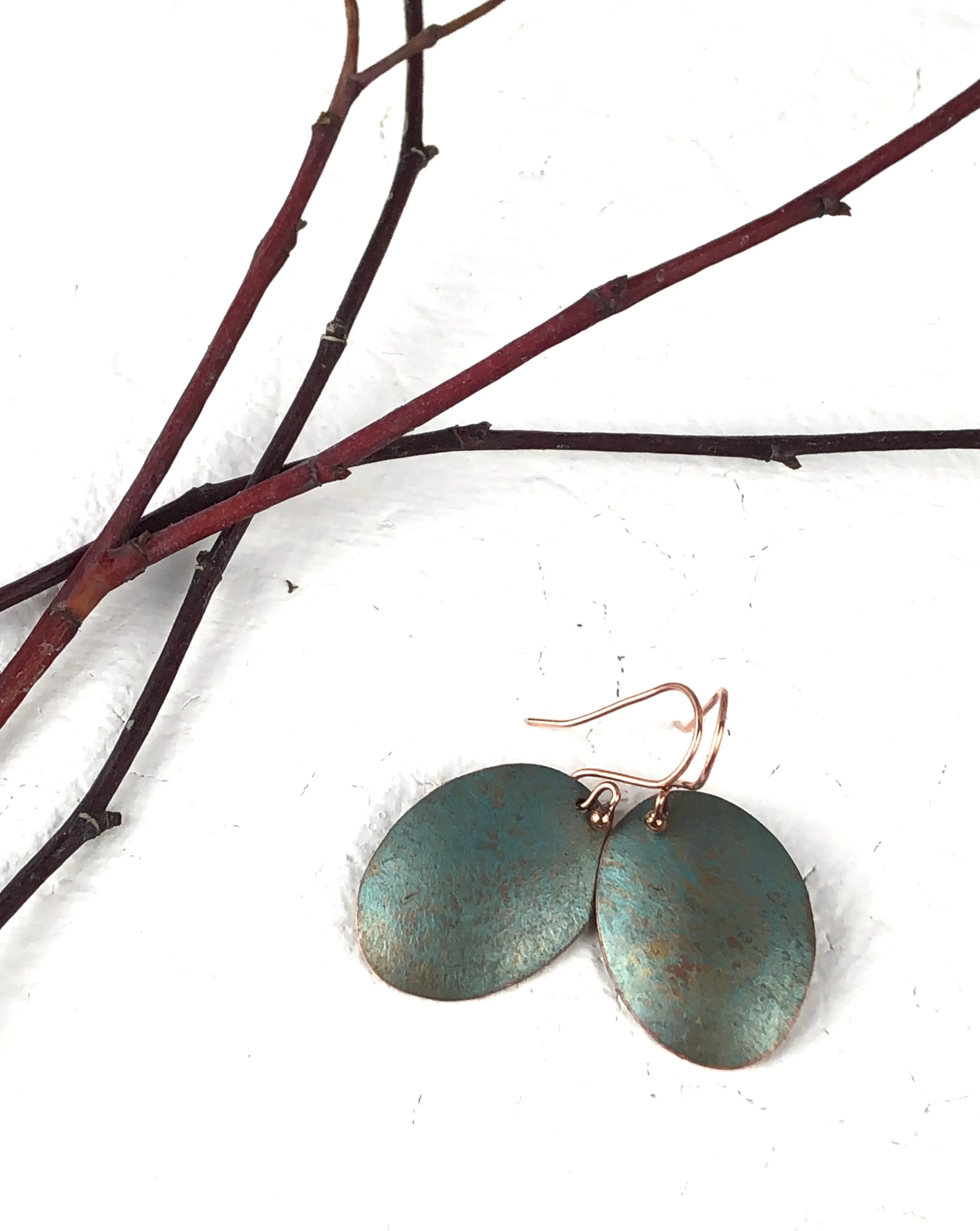 Aqua Recycled Copper Earring