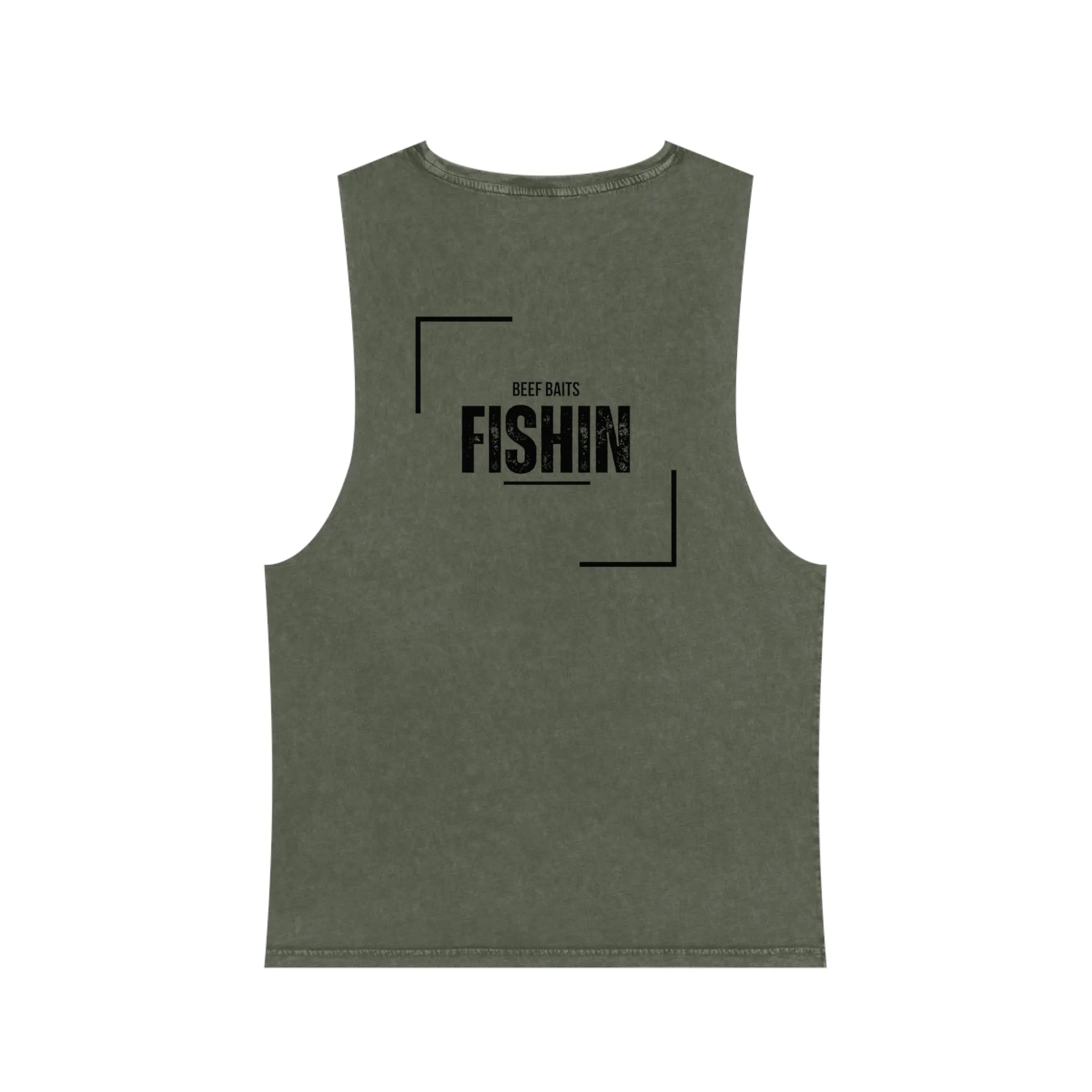 Beef baits fishing Australia Fishin print Stonewash Tank Top