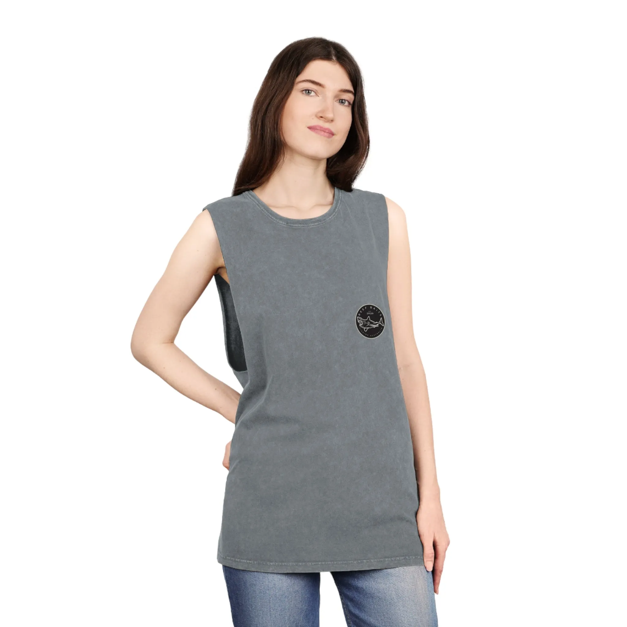 Beef baits fishing Australia Fishin print Stonewash Tank Top