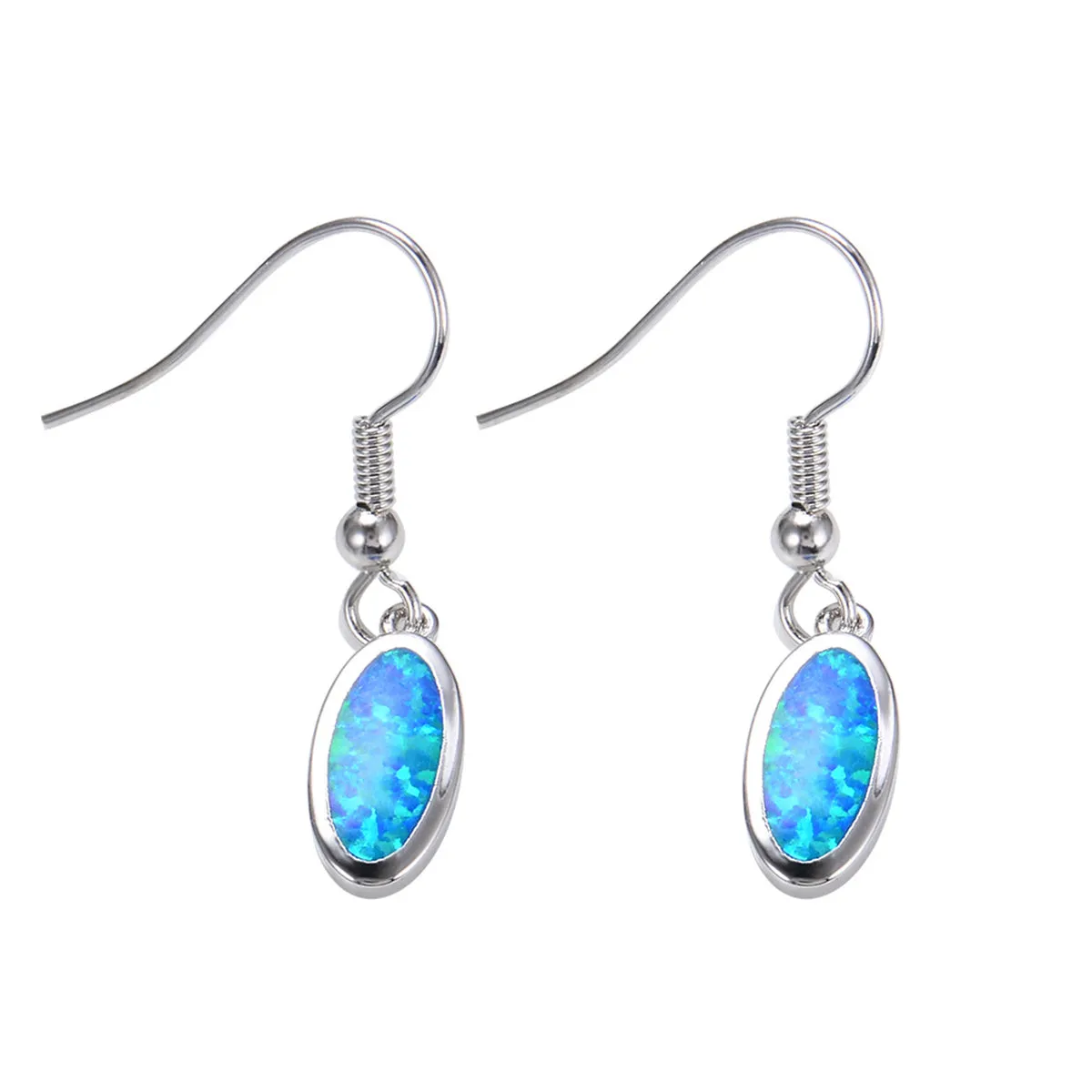 Blue Opal Pear-Cut Drop Earrings