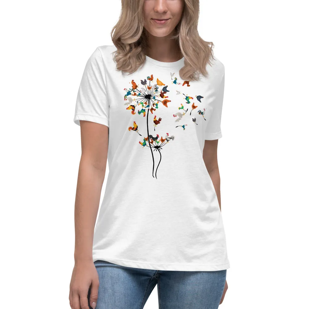Chicken Dandelion Women's Relaxed T-Shirt