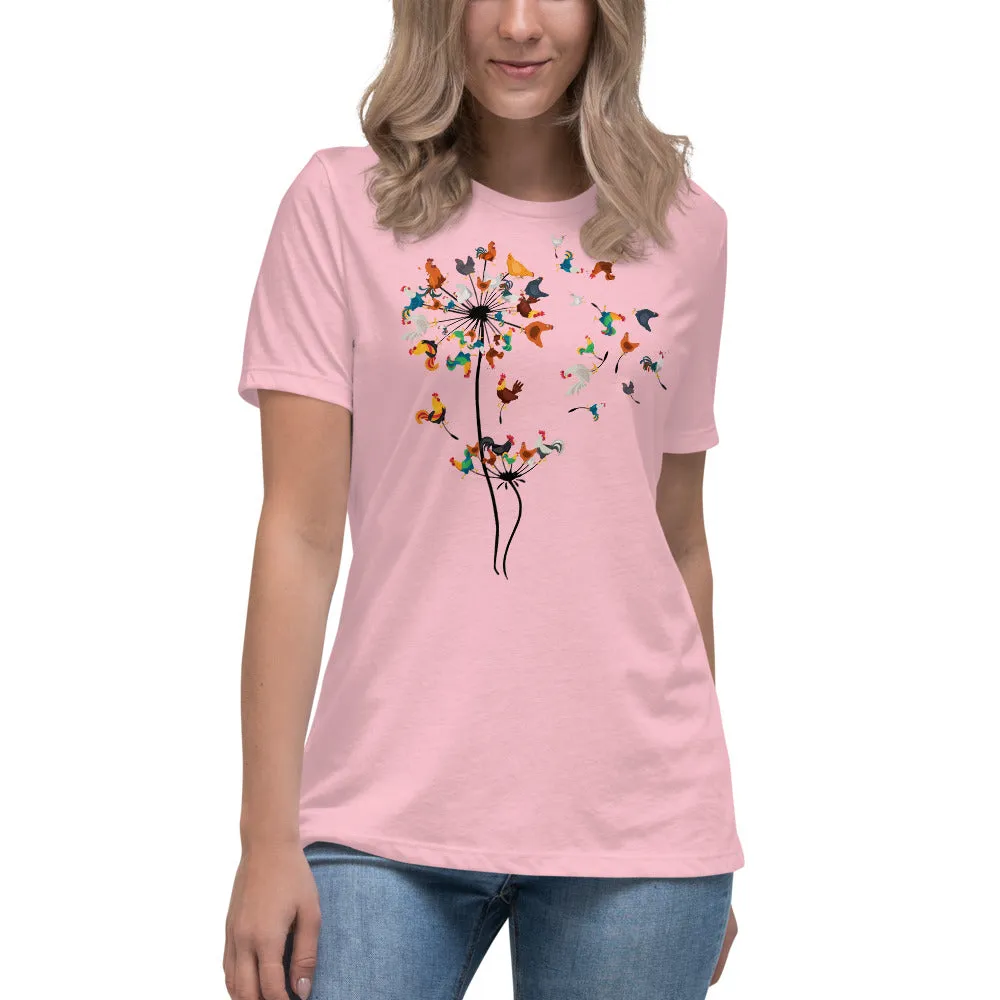 Chicken Dandelion Women's Relaxed T-Shirt