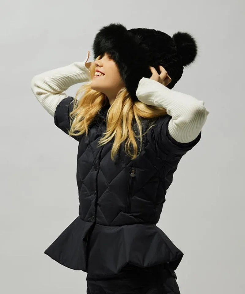 CREVE NINE: Babble Fur Beanie - Black