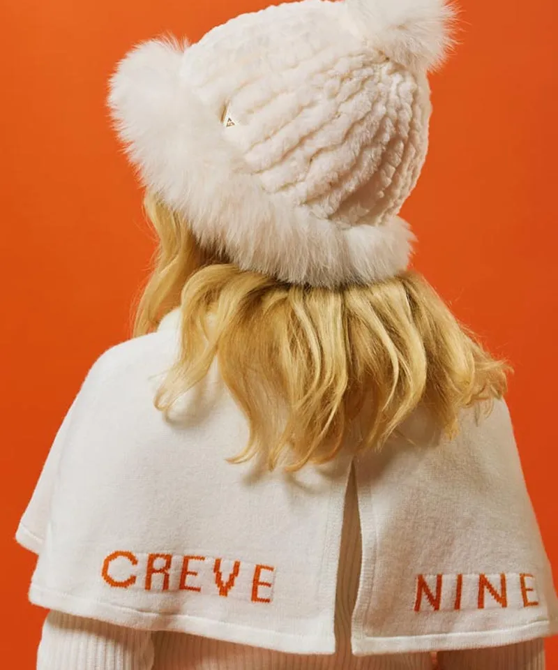 CREVE NINE: Babble Fur Beanie - Ivory