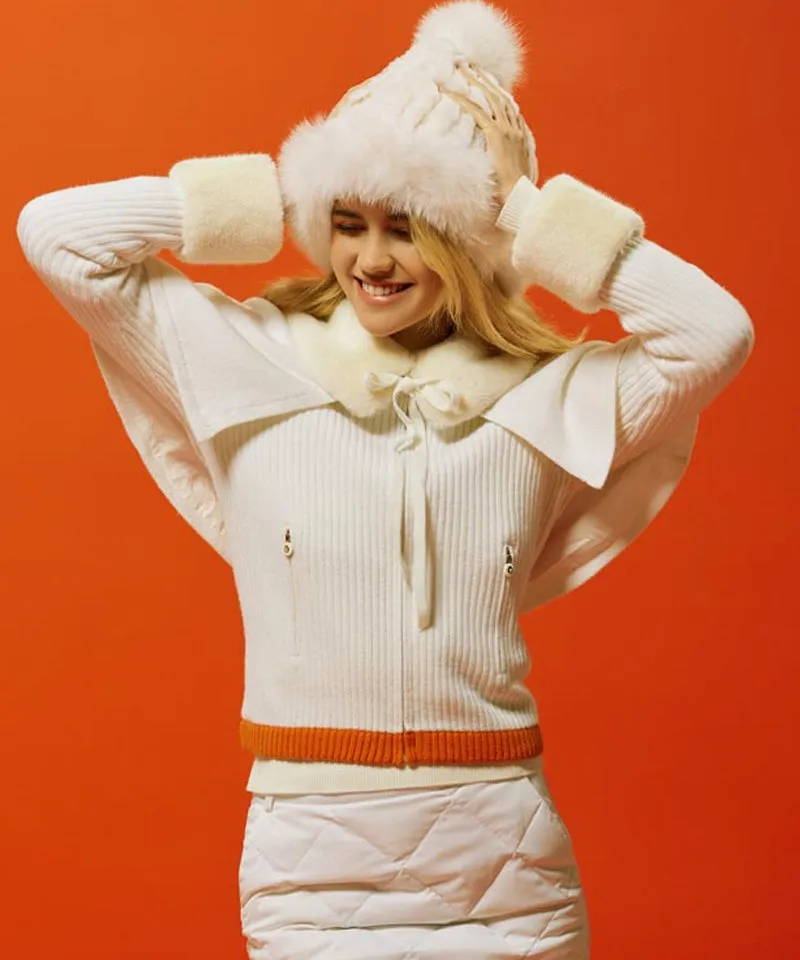 CREVE NINE: Babble Fur Beanie - Ivory