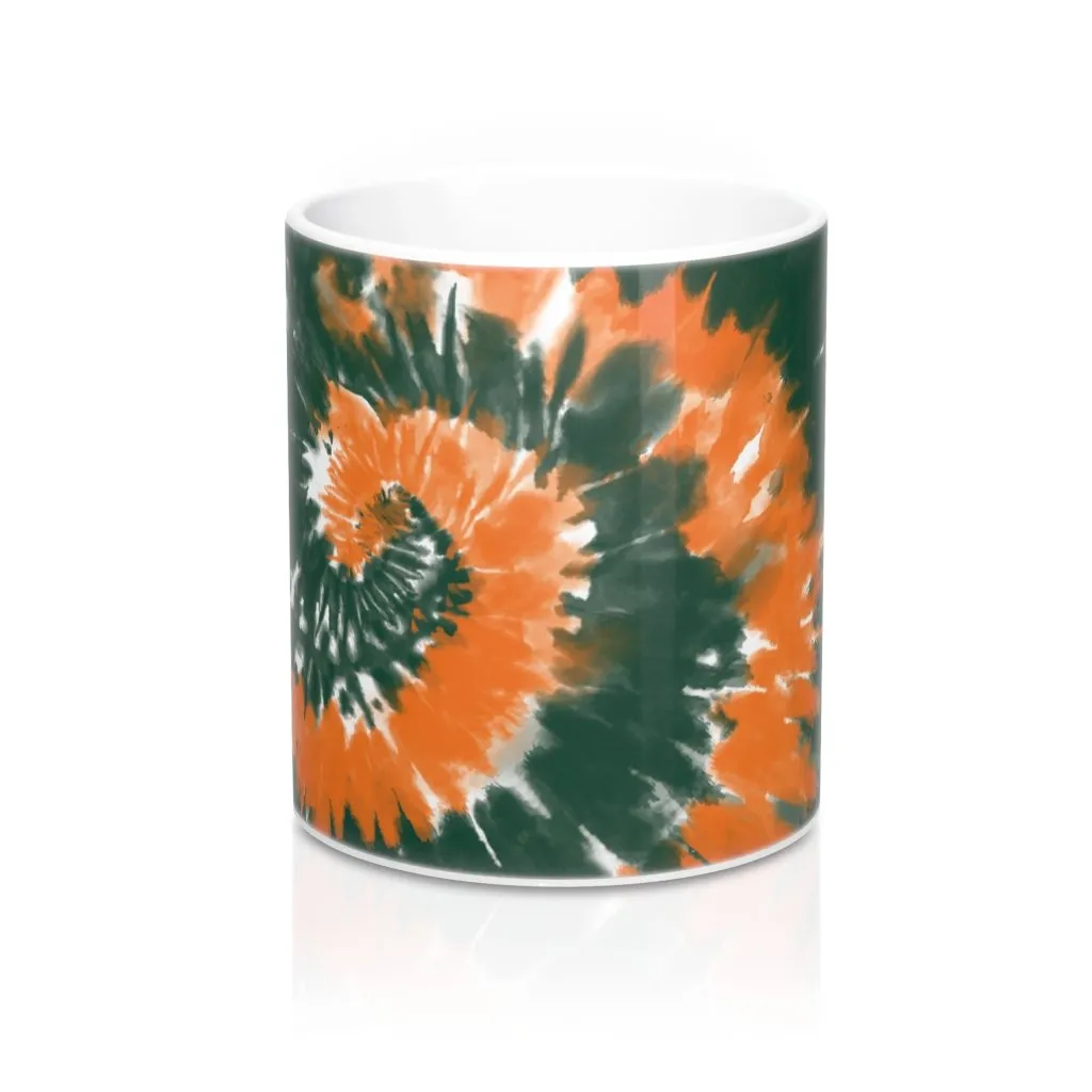 Green & Orange Tie Dye Coffee Mug