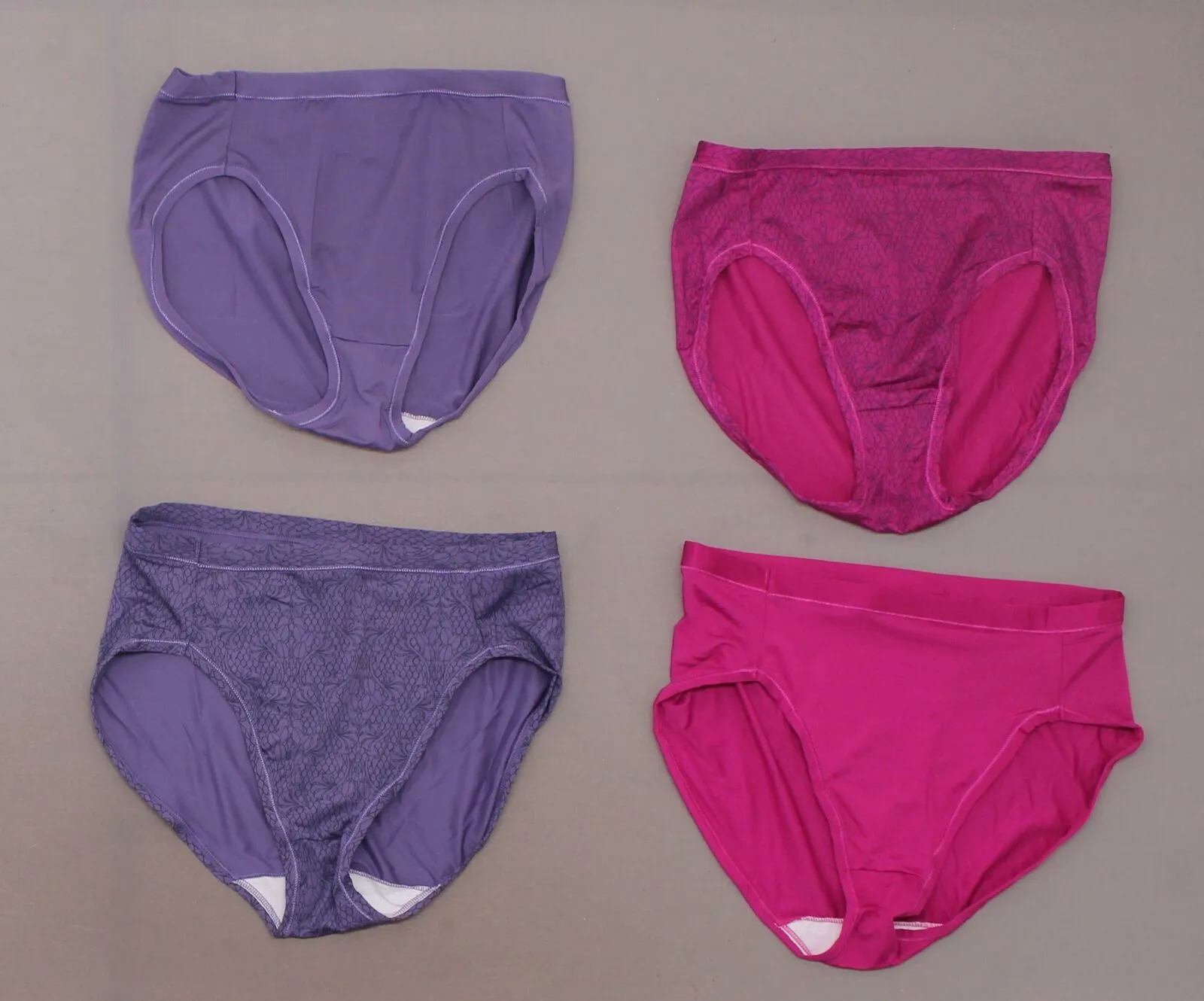 Hanes Premium LOT OF 4 Women's Cool & Comfortable Microfiber Hi-Cut Panties