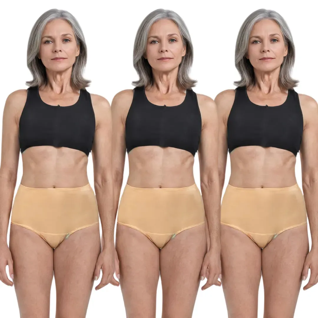 Incontinence Underwear | High Waist | Leakproof Crotch | Holds Leaks Up To 25ml | Washable & Reusable | Pack Of 3