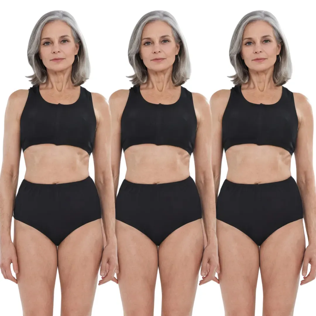 Incontinence Underwear | High Waist | Leakproof Crotch | Holds Leaks Up To 25ml | Washable & Reusable | Pack Of 3