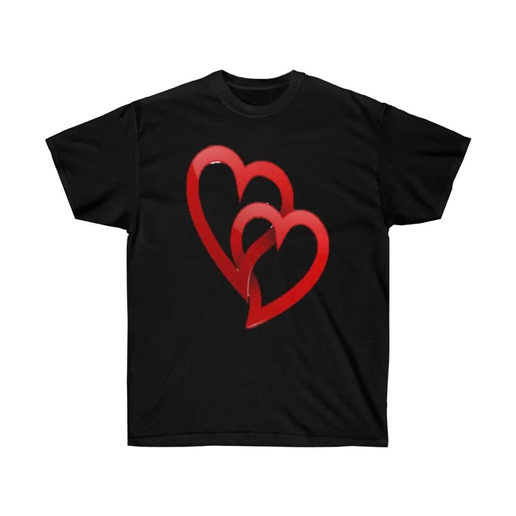 Interlocking Hearts Unisex Tee, Valentine's Day Tee, Custom Tee, Heart Tee, Personalized Tee