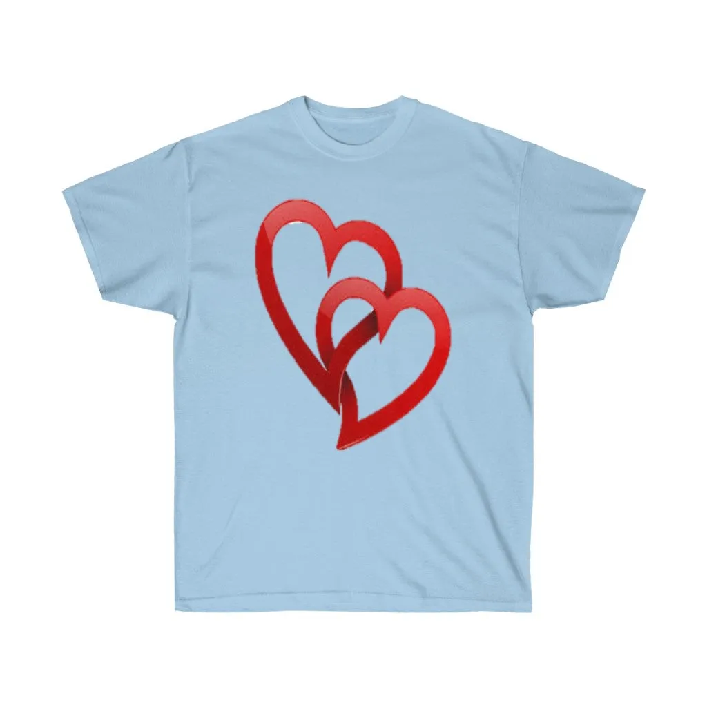 Interlocking Hearts Unisex Tee, Valentine's Day Tee, Custom Tee, Heart Tee, Personalized Tee