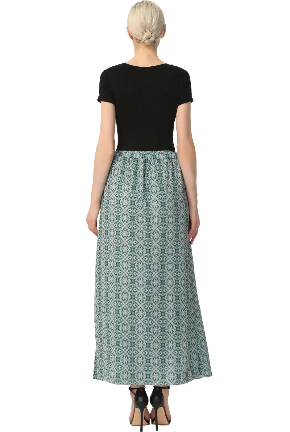 Kimi   Kai Women Print Box Pleat Maxi Skirt