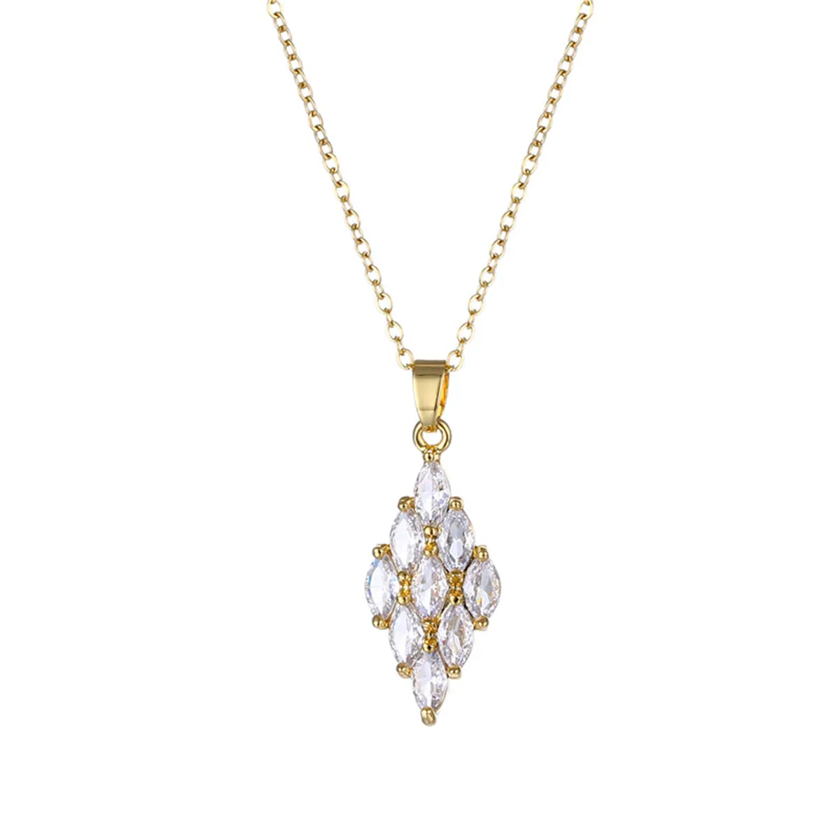 Marquise Crystal & 18K Gold-Plated Rhombus Pendant Necklace