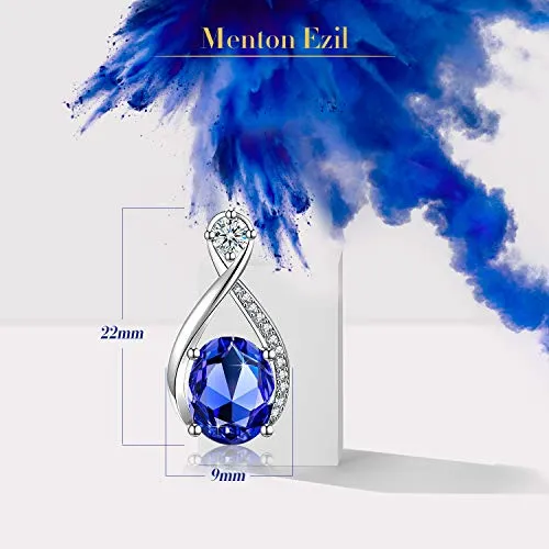 Menton Ezil Stud Earrings 18K White Gold Plated Silver CZ Stud Hypoallergenic Earrings for Women