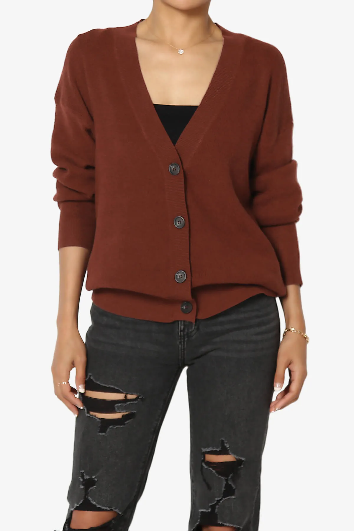 Nicky Micro Waffle Viscose Knit Cardigan PLUS