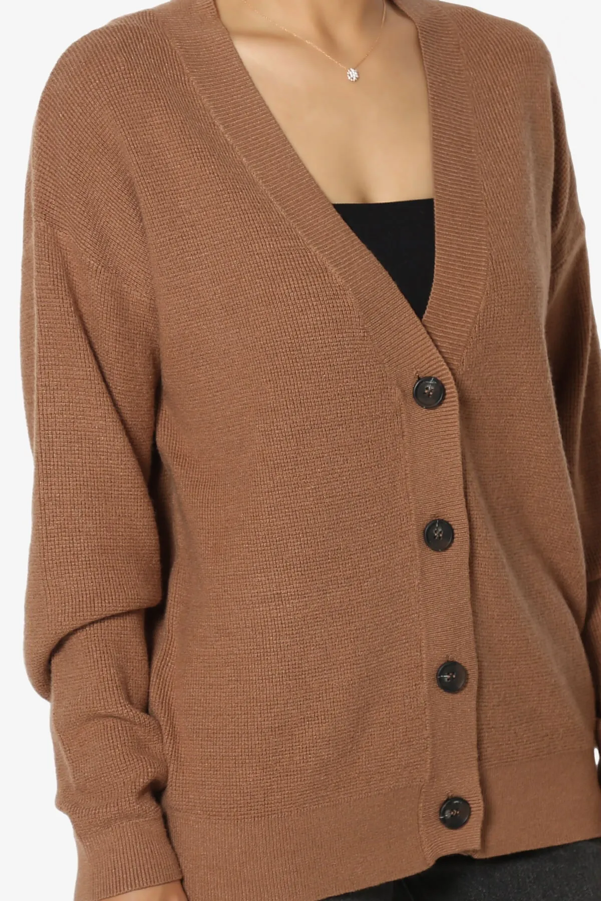 Nicky Micro Waffle Viscose Knit Cardigan PLUS