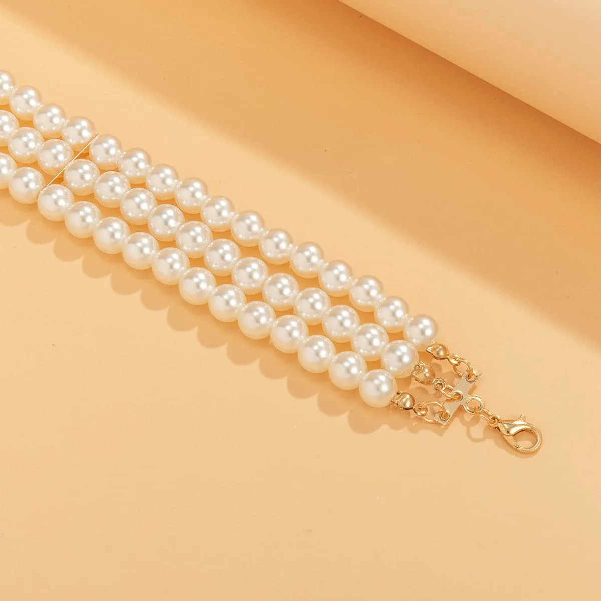 Pearl & 18K Gold-Plated Layered Choker Necklace