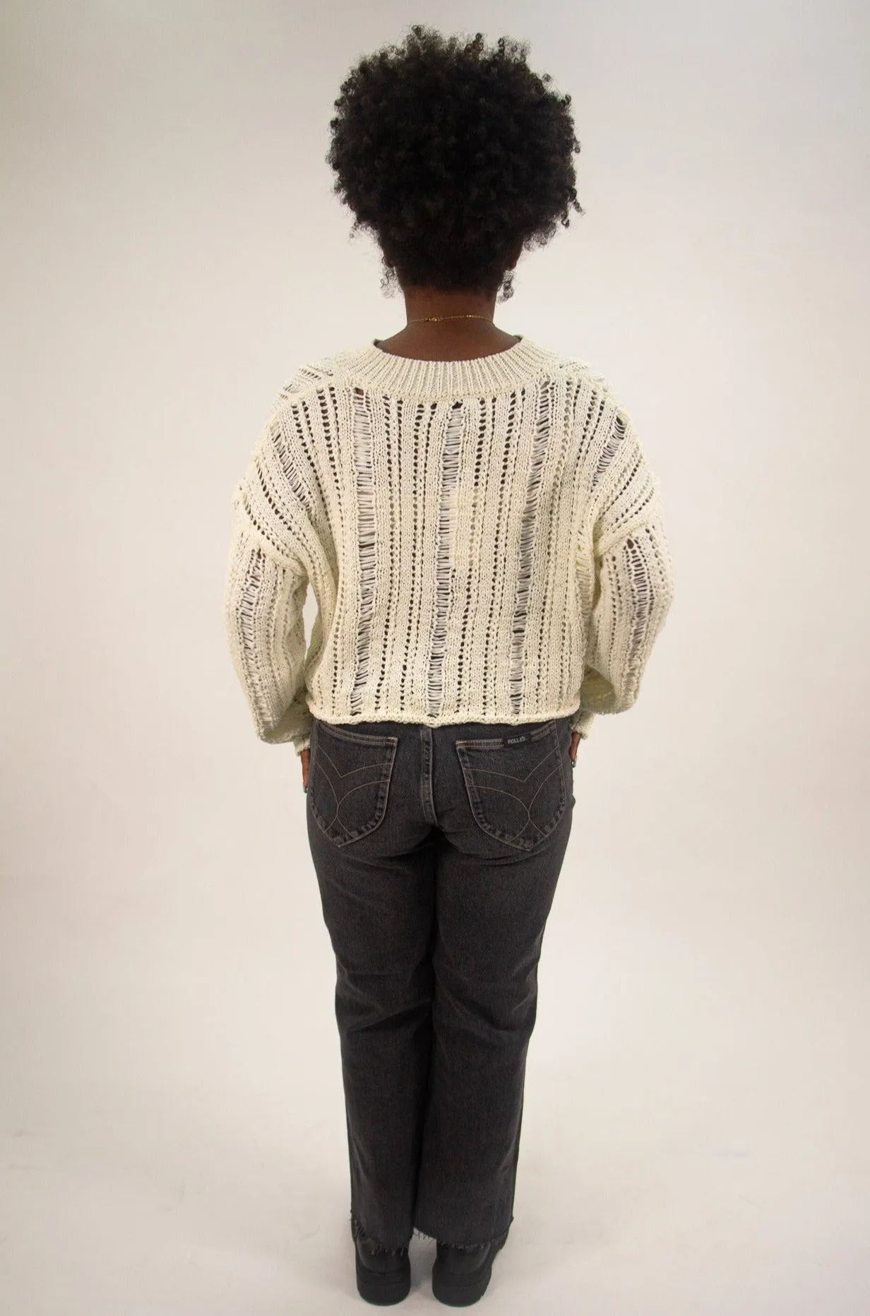 Rollas Classic Flare Crop Shadow Jeans - Vintage Black