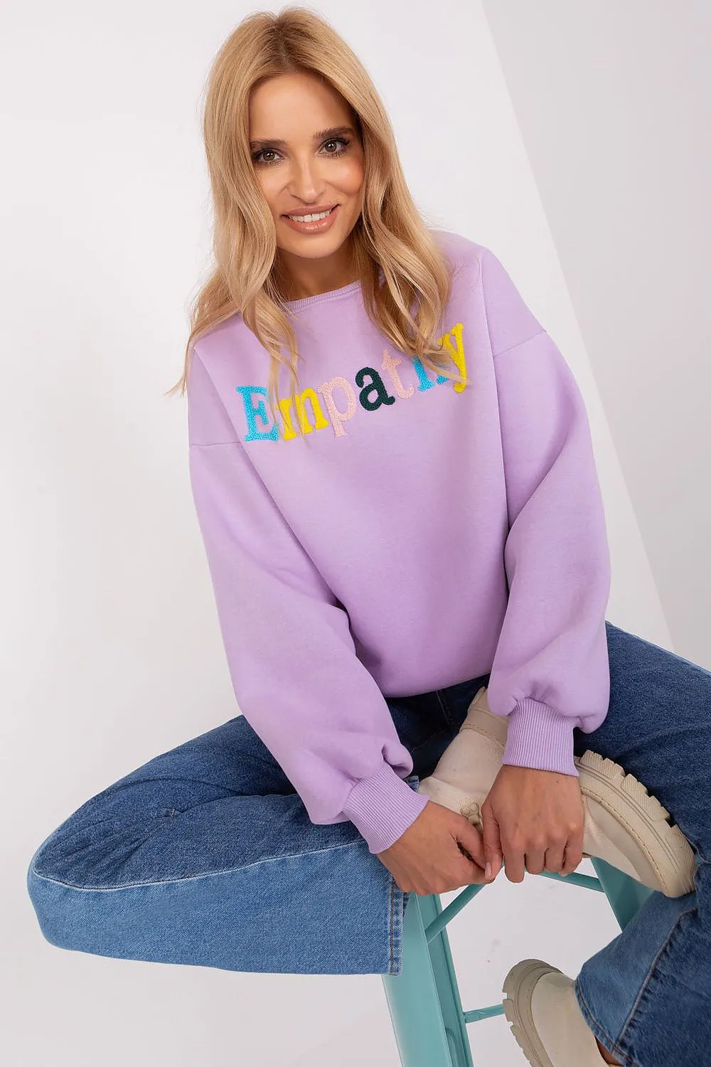Stylish Women's Empathy Pullover Sweatshirt with Bold Pattern