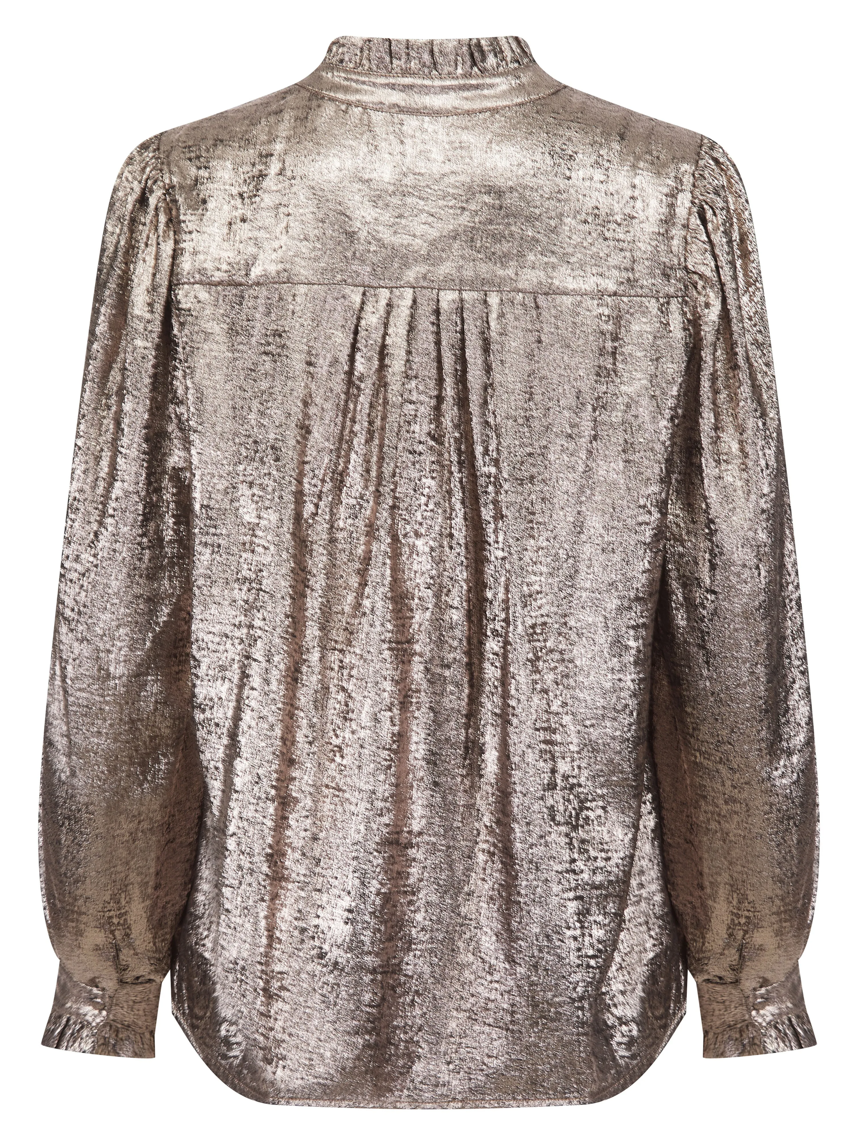 SYLVIA LAME BLOUSE IN LIGHT BRONZE