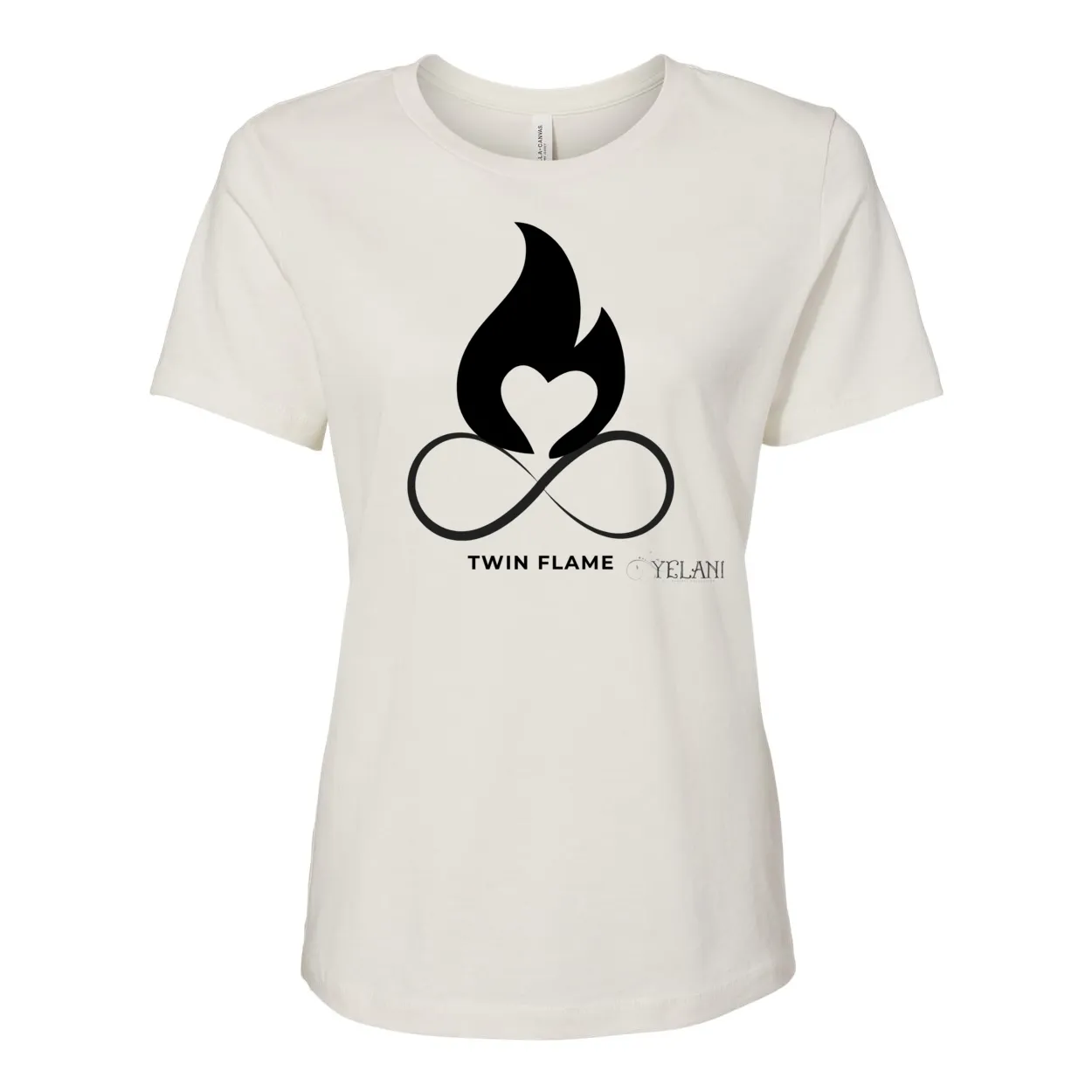 Twin Flame Women's Relaxed Jersey Tee – 100% Cotton, Inspirational Design