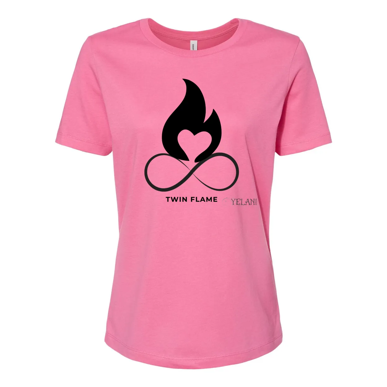 Twin Flame Women's Relaxed Jersey Tee – 100% Cotton, Inspirational Design