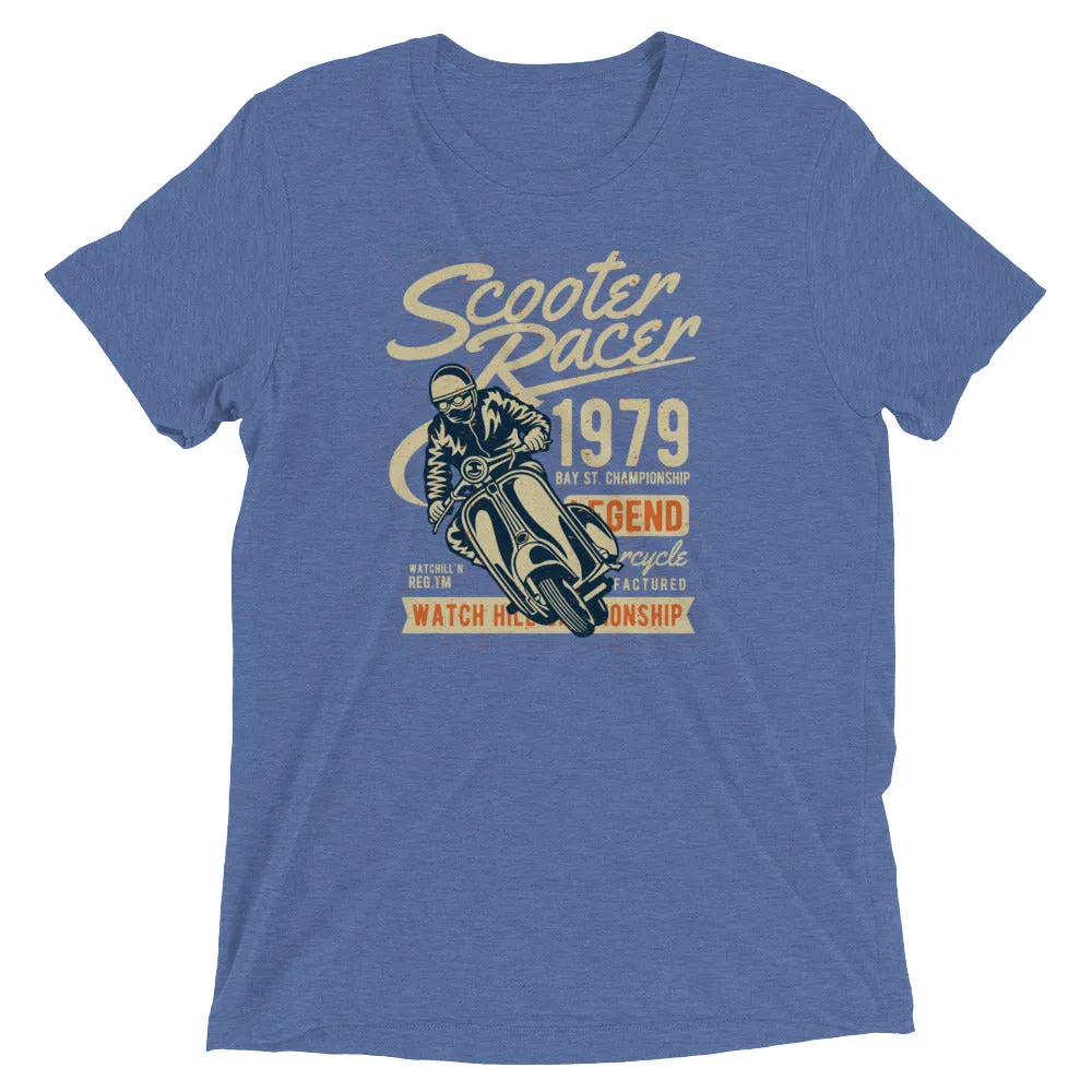 Watchill’n ‘Scooter Racer’ Unisex Short Sleeve t-shirt (Creme/Rust)