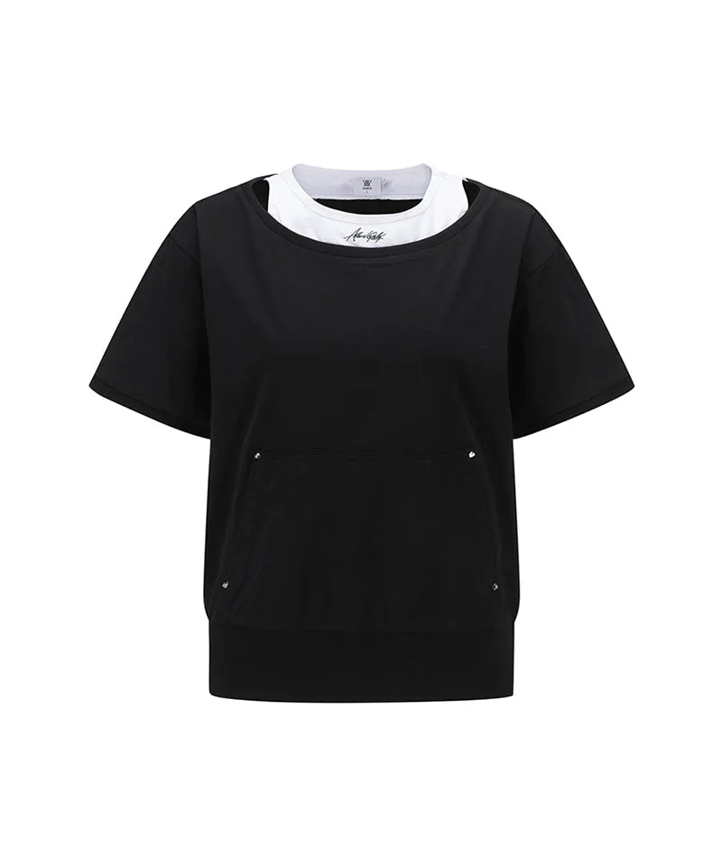 Women Layered  Detail Shirt - Black