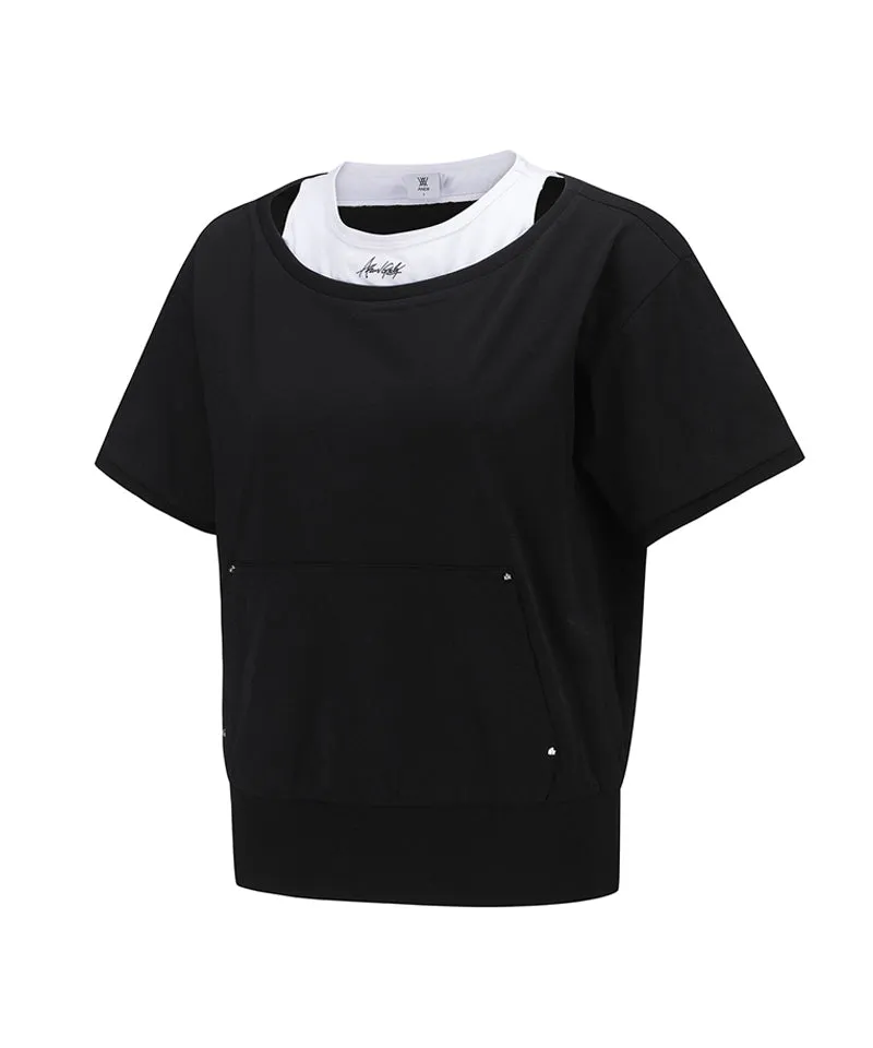 Women Layered  Detail Shirt - Black